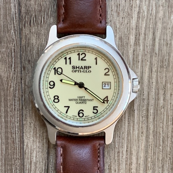 Vintage Sharp Watch Opti-Glo Glow In the Dark Hands Wrist Watch SHP201 - Picture 7 of 7